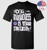 Unique Strength Statement Tee Featuring Aura Smile Art
