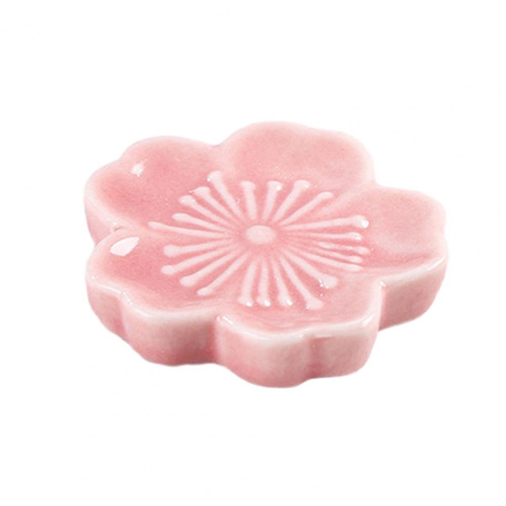 Sakura Shape Chopstick Holder Ceramic Chopstick Rest Shelf Versatile Tableware Holder For Home Restaurant Kitchen Ornaments розовый