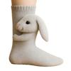 A Pair of Warm Floor Socks - Christmas Animals with Geometric Paw Prints/eye Patterns, Winter Warmth/outdoor Floor Socks