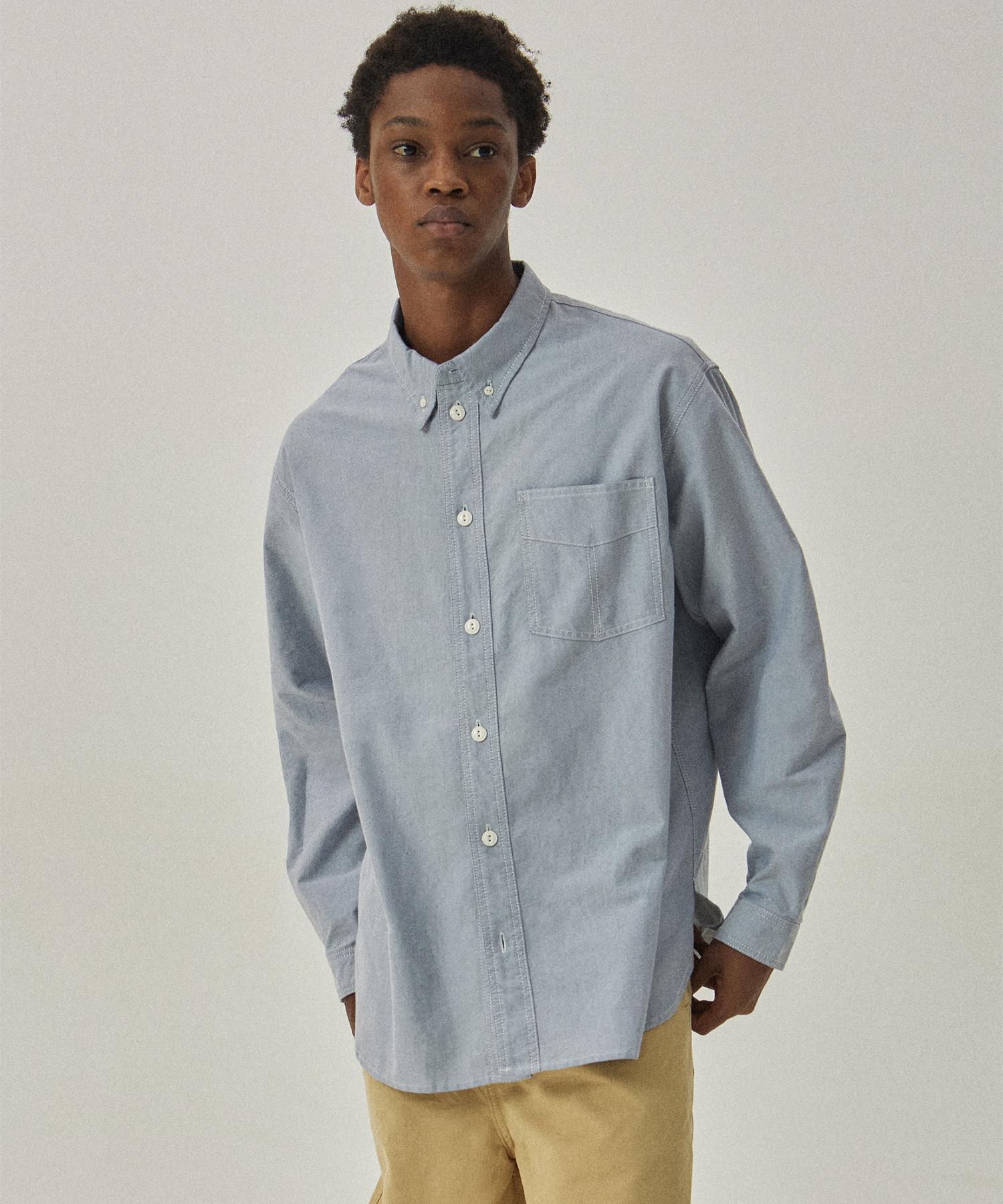 Mc Wood Gun Labor 2112 Oversized Sky Blue Oxford Shirt M