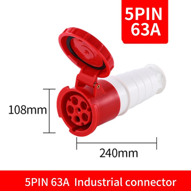KRE 63A Waterproof Industrial Plug 3/4/5 Pin 380V 415V Dustproof Socket IP67 Male And Female Mounted Connectors