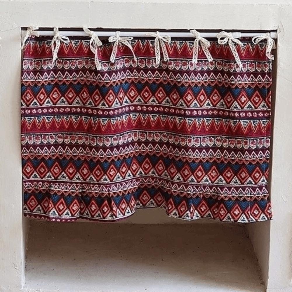 Dust Proof Cabinet Curtains Vintage Room Partition Curtain Short Curtain Bedroom Decor