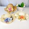 Handmade Floral Straw Hat - Spring/Summer Sun Protection with DIY Artificial Flowers for Beach and Vacation