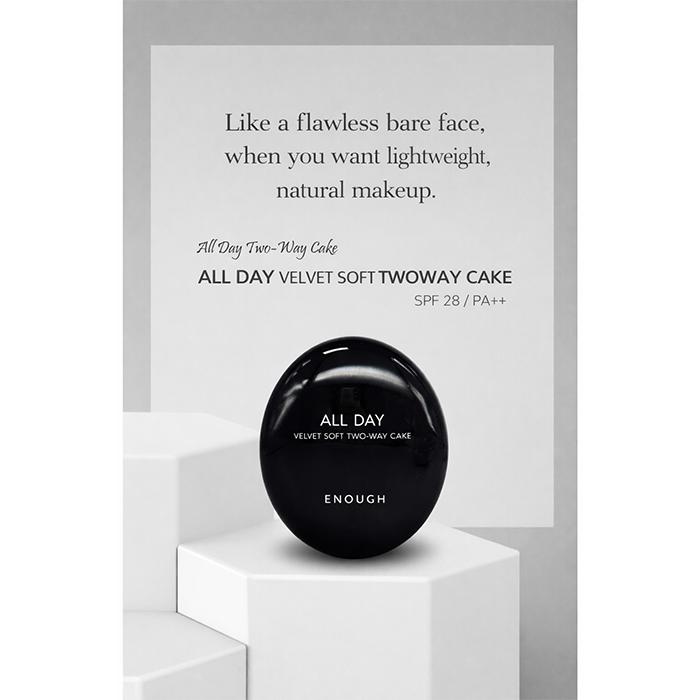 Enough All Day Velvet Soft Two Way Cake SPF28 PA++ 12g + Refill 12g (9 Options)