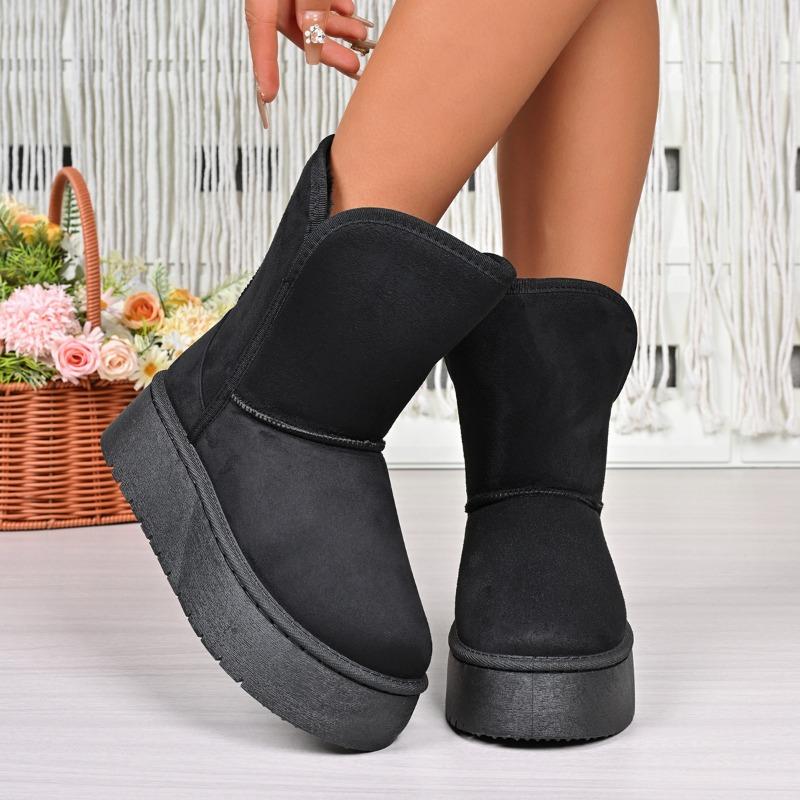2025 Thick-soled New Winter Dress Casual Fashion Cotton Boots Women Luxury Ankle Boots Fleece Comfort Snow Boots