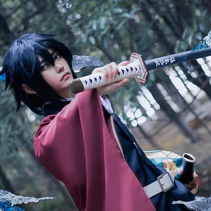 Anime Kimetsu No Yaiba Tomioka Giyuu Cosplay Kostým Doplňky Pak Uniformy Kostýmy Pruik Druh Volwassen Feest Cadeau