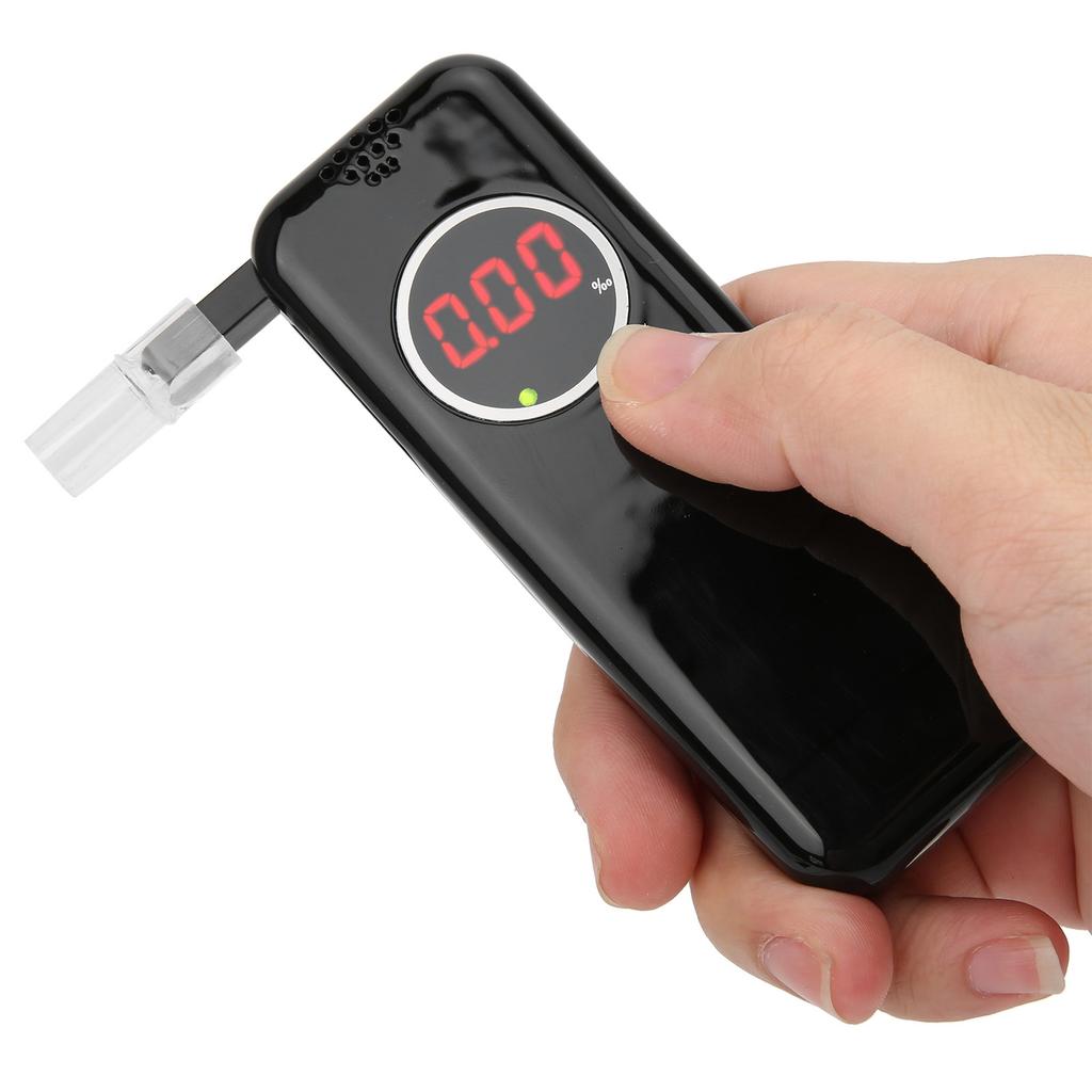 Digitaler Atemtester LCD-Anzeige Alkoholtester Trunkenheitsfahrt-Analysegerät Testwerkzeug W Blasrohr Schwarz