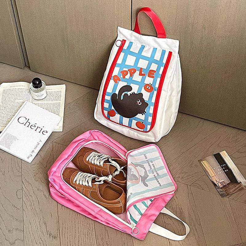 Portable Double Layer Travel Shoe Bag Separate Storage Waterproof Shoe Storage Bag Handheld Thickened Dustproof Shoe Bag