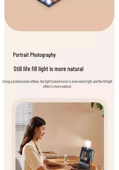 Luz de Preenchimento LED Compacta de Mão para Fotografia Móvel e Transmissão ao Vivo
