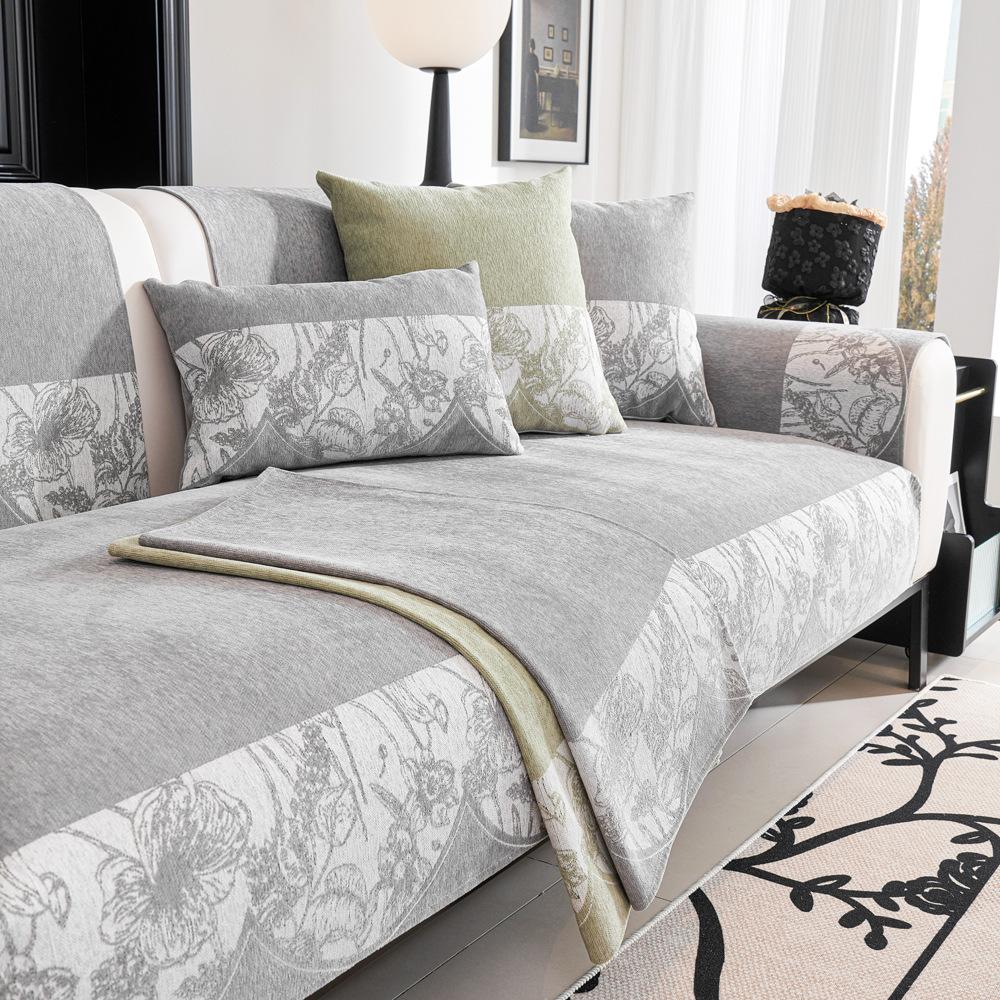 

Черная диванная подушка из синели в стиле ретро, ​​универсальная нескользящая прямая кожаная подушка для дивана на четыре сезона 70X70