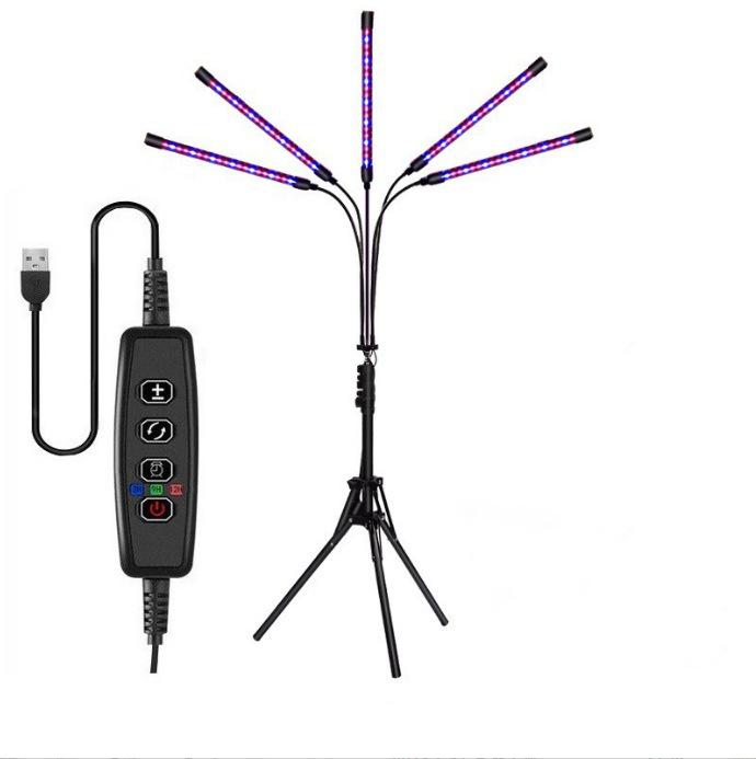 Foreign Trade USB LED Grow Light with Clip and Timer Remote - Full Spectrum Adjustable Plant Lamp