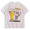 Funny 3D Skull Beer Printed T Shirt 100% Cotton Washed Tshirt Retro Top T-shirt Fashion Casual Summer Top Short Sleeve Unisex