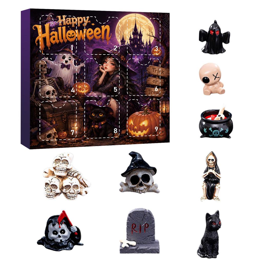 Halloween Skeleton Ghost Pumpkin Resin Figurines Set For Party Decor And Gift Giving