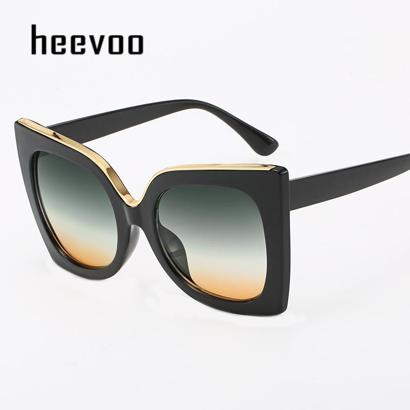 Fashion Butterfly Oversized Sunglasses For Lady Luxury Brand Designer Oversized Cat Eye Sunglasses Women Trend Glasses Uv400
