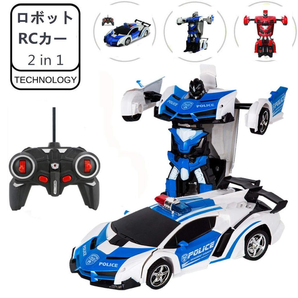 Multifunctional Robot Toy, RC Car, Transforms Into a Robot, High Stability, Shockproof, Kids Toy, Gift (Police Car)