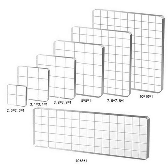 Klarer Acrylgriff Gummi-Stempel für Journaling mit quadratischer abgerundeter Ecke Liniertes Stempelkissen