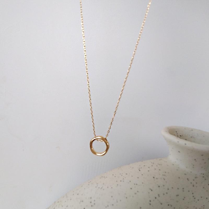 Minimalist Irregular Pendant Necklace For Women Gold Color Alloy Hollow Geometric Chokers Necklaces Birthday Gift