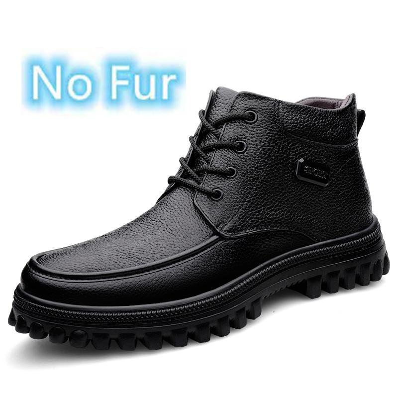 Autumn Winter Hiking Boots for Man Outdoor Men's Casual Shoes Non-Slip Lace-up Ankle Boots Fashion Luxury Warm Plush Fur Boots