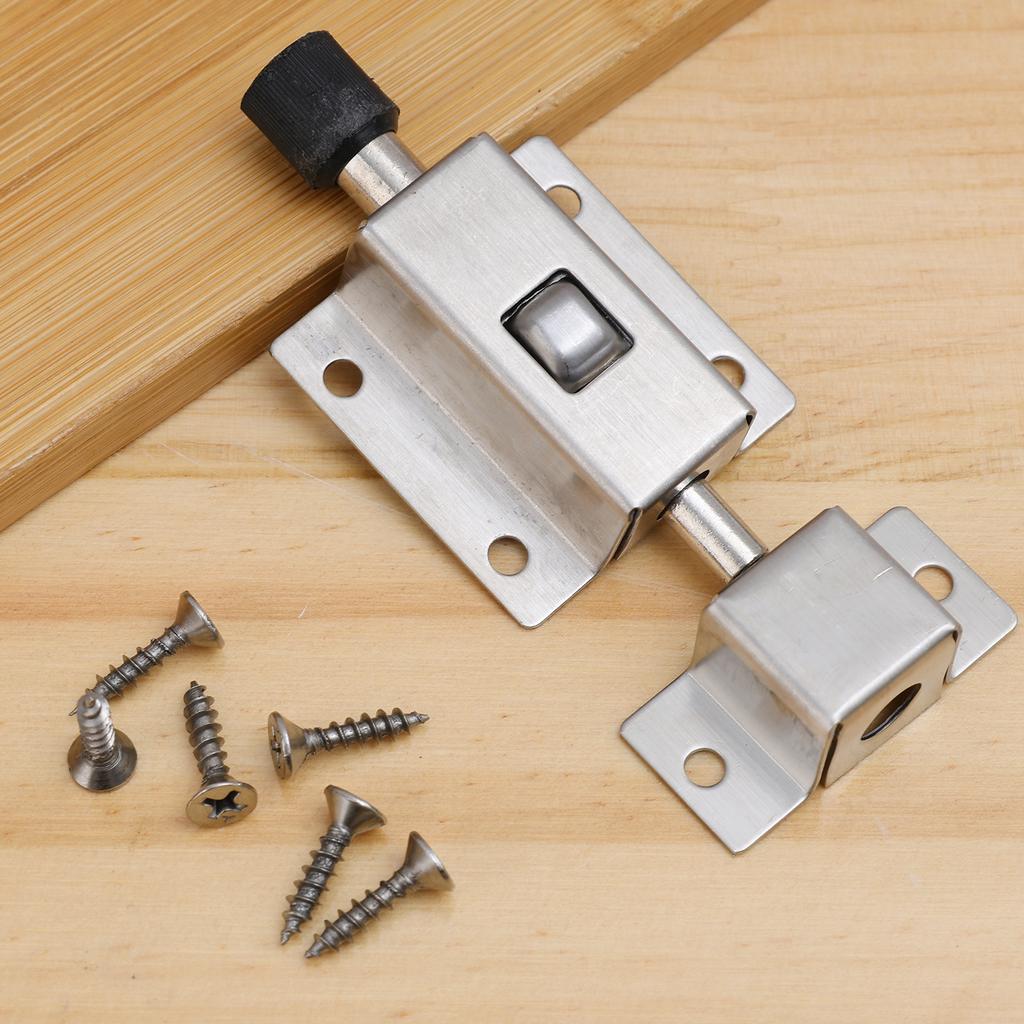 Stainless Steel Door Latch Spring Lock with Screws Automatic Spring Latches Door Window Catch Lock Gate Anti-theft Hardware