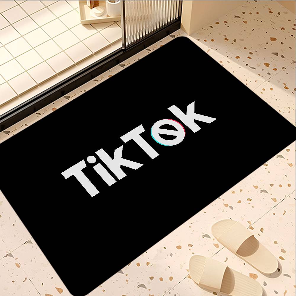 T-TikToks Logo Entrance Door Mat Nordic Style Bedroom Living Room Doormat Home Balcony Anti-Slip Modern Home Decor