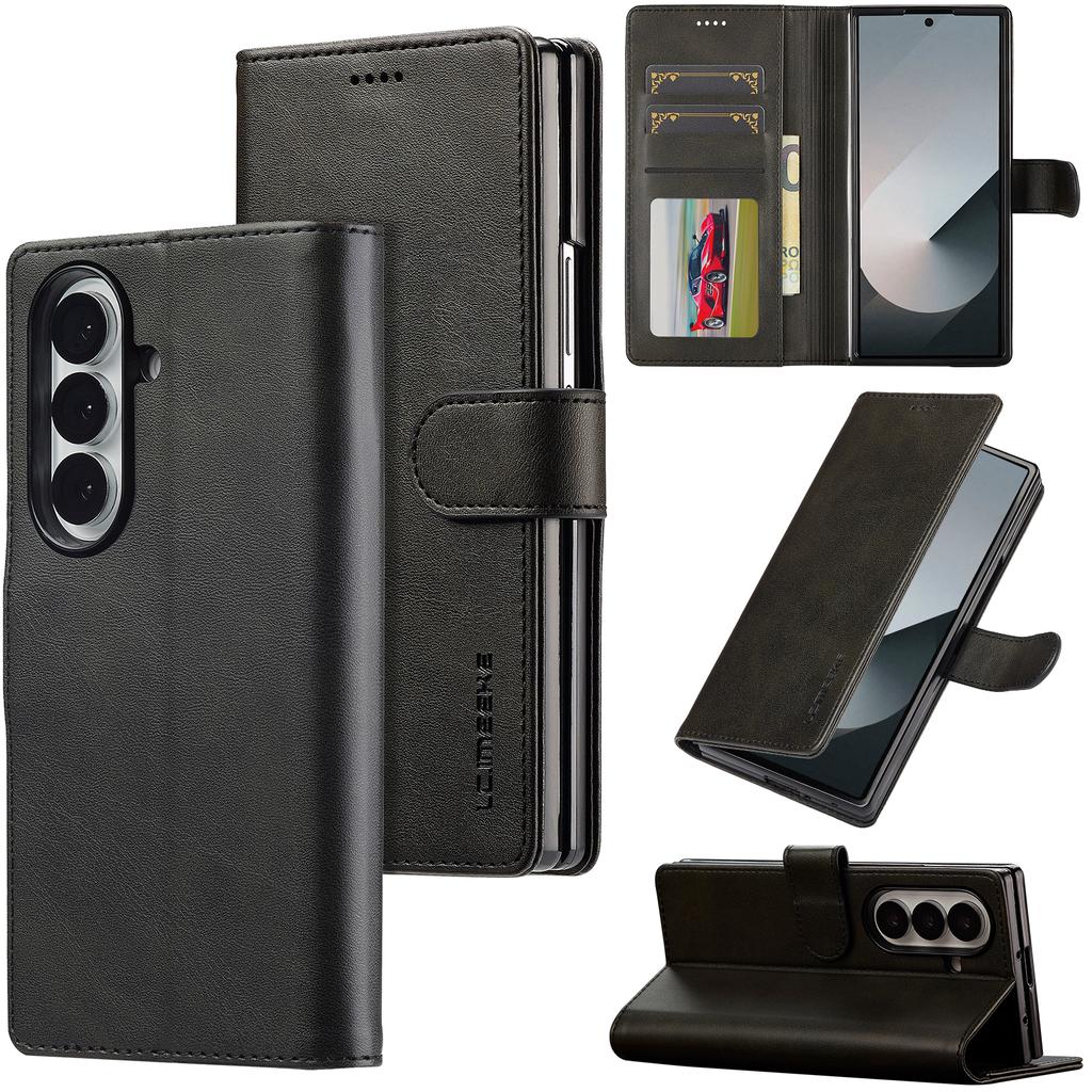 Luxus Business Magnetkartenfach Geldbörse Leder Handyhülle für Samsung Galaxy Z Fold 7 6 5 4 3 Buch Dünne Tasche Ständer Abdeckung
