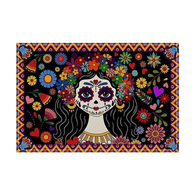 Linne Cinco De Mayo Bordstabletter Mexikanska Bordsmattor Köksaccessoarer Cinco De Mayo Högtidsfest Bordstabletter Dekorationer