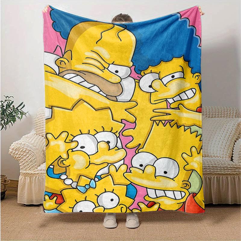 1Pc Simpsons Family Portrait Blanket Soft And Comfortable Casual Warm Camping Travel Christmas Halloween Gift M921910