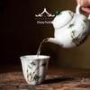 Hand-Painted Gongfu Master Tea Cup - Large Capacity White Porcelain 