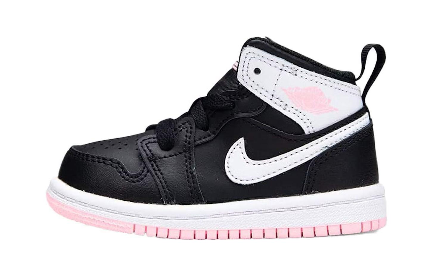 Jordan 1 Mid Белый Черный Светло-Арктический Розовый TD 644507-061 27