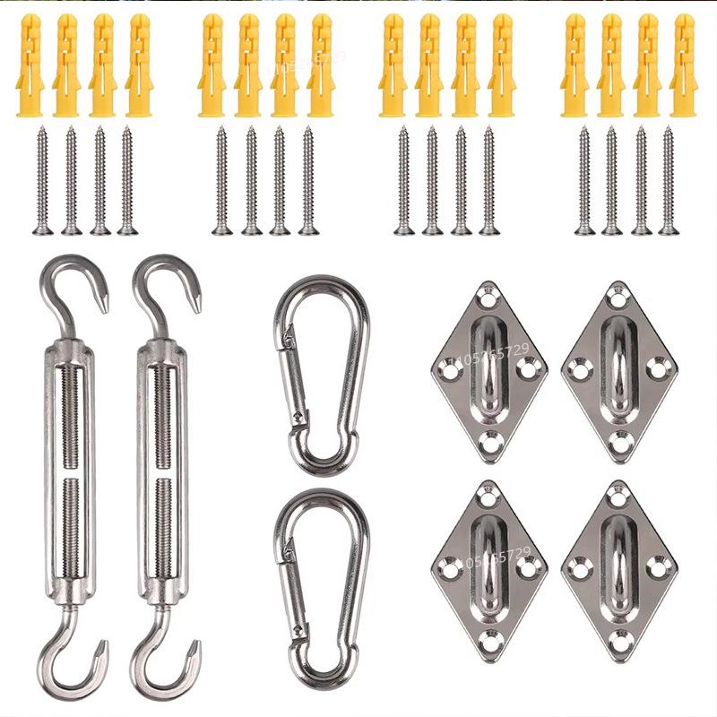 304 Stainless Steel Sun Shade Sail Hardware Kit for Square/Rectangular Installations