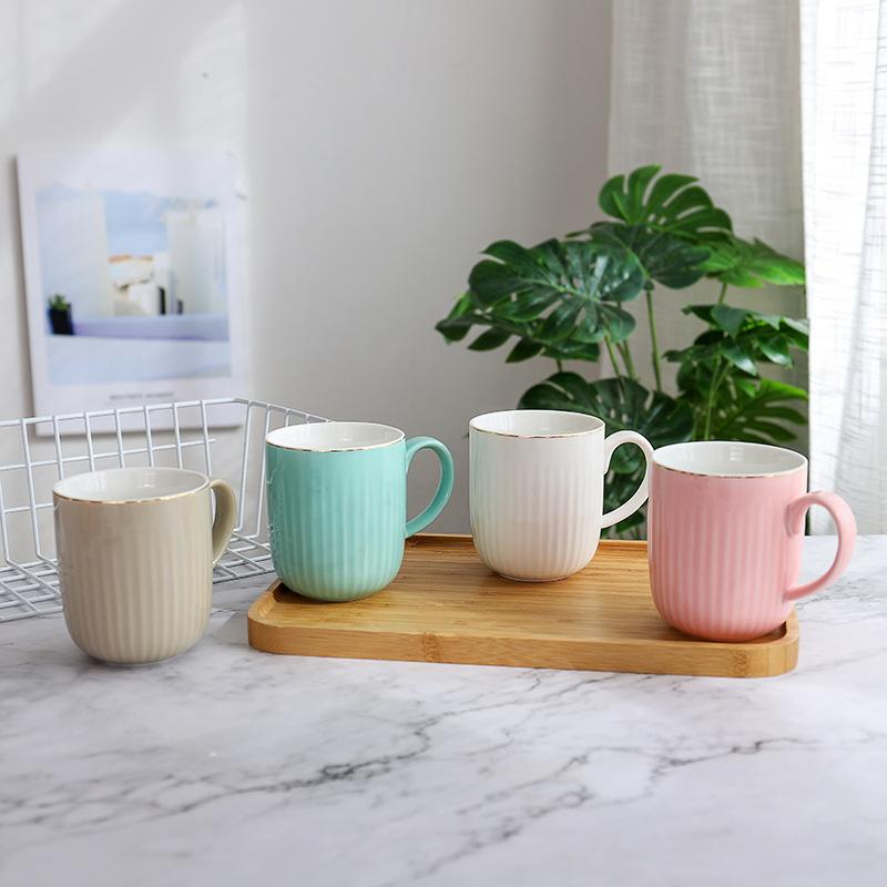 400ml Gold Stripe Mug Cute Mugs Coffee Cups Personalized Gift Cup for Tea Original and Funny Cups To Give Away Drinkware Travel