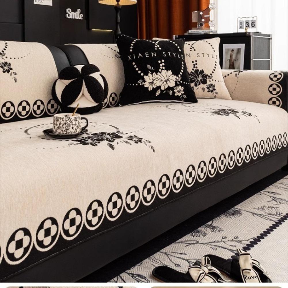 Sofakissen 2025 neu vier Jahreszeiten universell Vollbezug Sofabezug Stoff rutschfest leichte Luxus hochwertige Leder Sofabezug