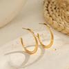 GEMCHIC Women's Classic Ins Large Hoop Earrings Stainless Steel 18K Gold Plated Polished Fashion Accessories