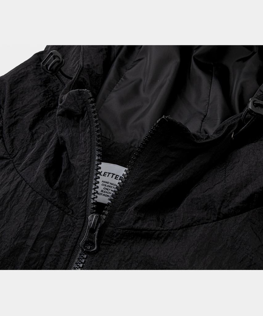 Lettercomo Shell Windpiping Windbreaker Jacket Black