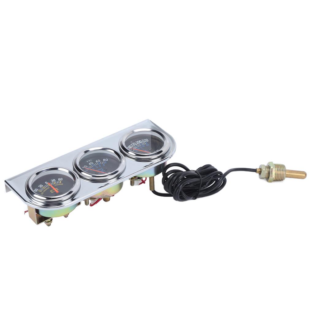 Zestaw 3 wskaźników 52 mmw?Miernik ciśnienia oleju i temperatury wody 1 AMP do pojazdów 12V
