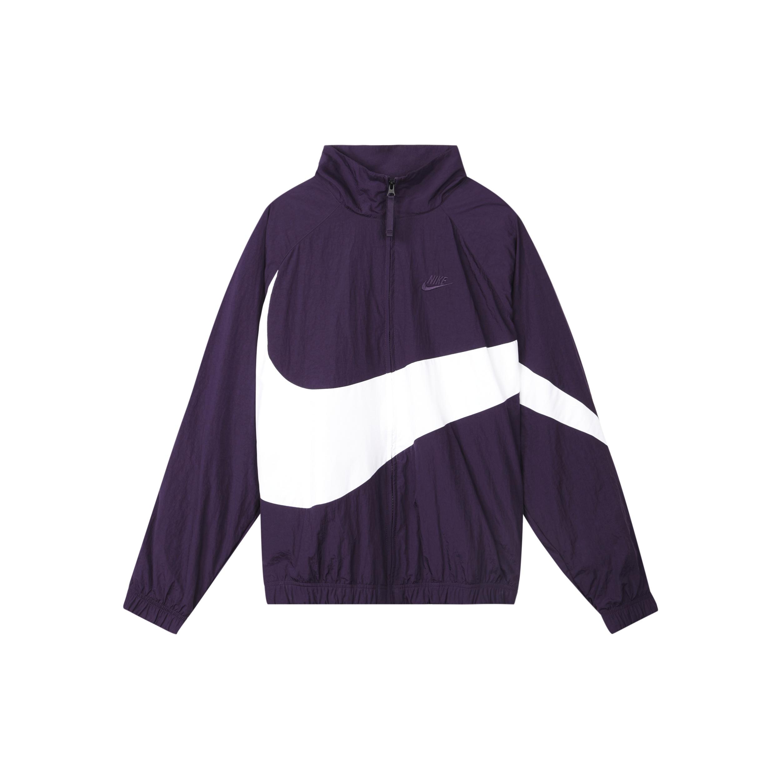 Nike Big Swoosh Sportswear Full Cardigan Woven Stand Collar Jacket For Men Purple Men s AR3133-525 L