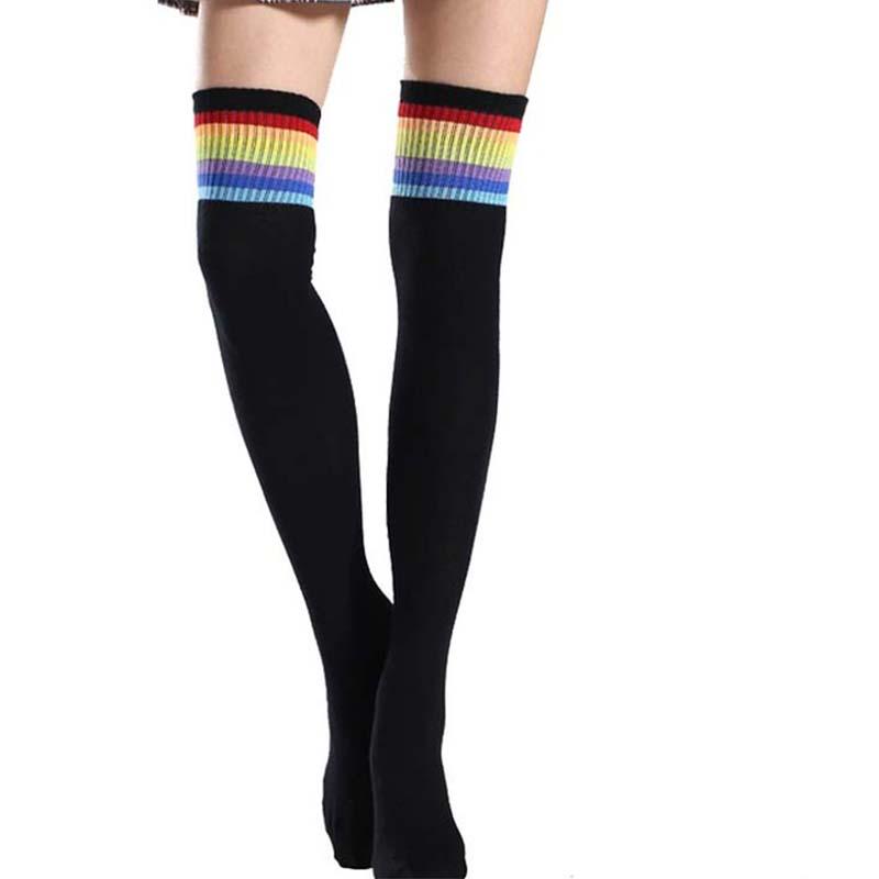 Womens Striped Knee Over Sheer Girls 