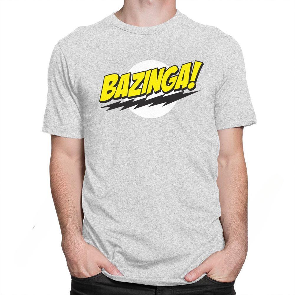 The Big Bang Theory Bazinga T Shirt Men 100% Cotton Handsome Sheldon Cooper T-Shirt Geek Tbbt Tee Tops Merch Gift