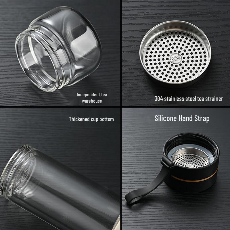 Portable Double-Layer Glass Tea Infuser Bottle