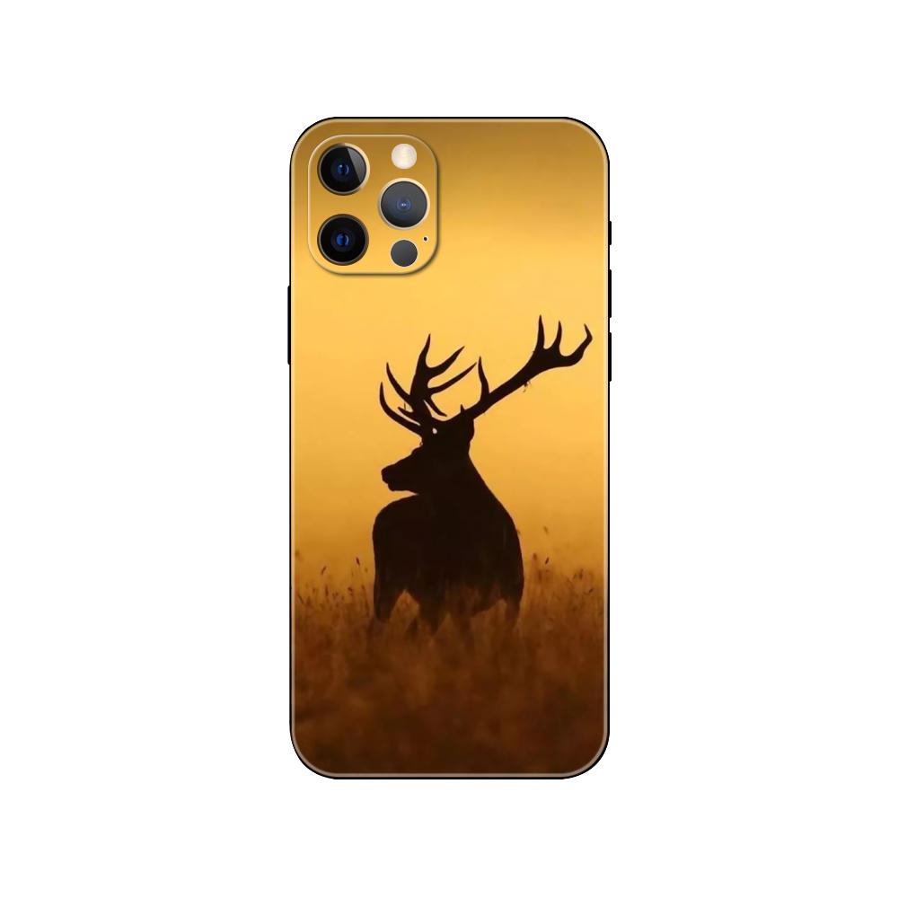 Deer Hunting Phone Case for Iphone 5 5s 2020se 6 6s 7 8 Plus X 10 XR XS 11 12 13 Mini Pro MAX Black Tpu Back Cover