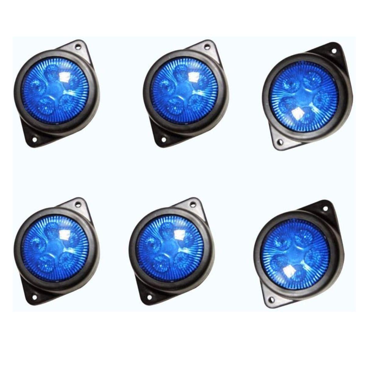 

LED Outline Side Marker Lights 24V Waterproof Clearance Lamp Blue for Truck Trailer Bus Commercial Vehicles (Pack of 6) синій