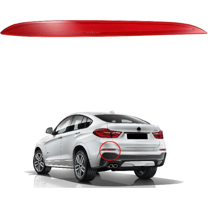 Left Rear Bumper Reflector Light Driver Side 63147338807 Compatible with BMW X4 F26 2013-2018 Left