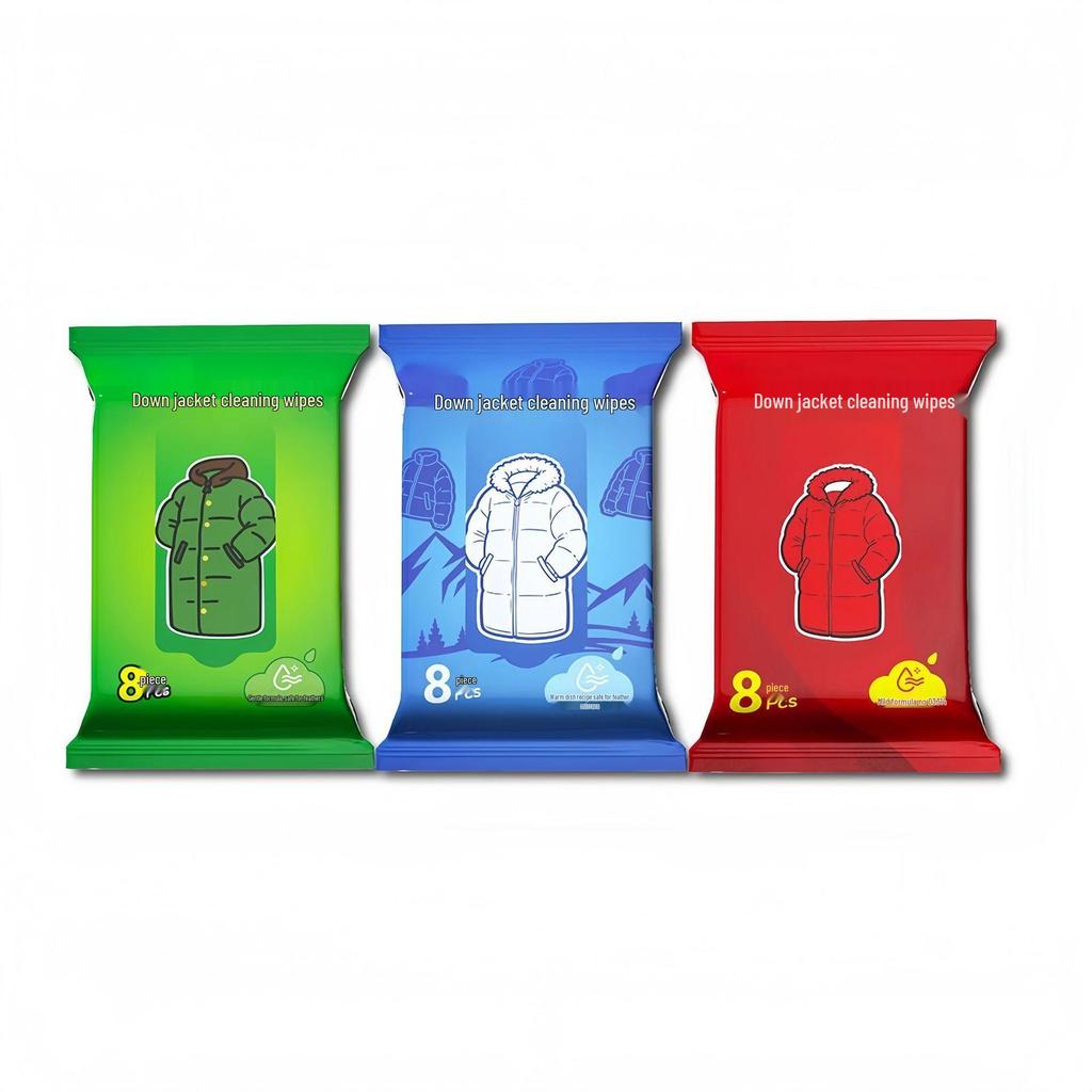 Waterless Washable Down Jacket Cleaning Wipes - Strong Stain Removal, Residue-Free, Fabric-Safe Clothing Cleaner