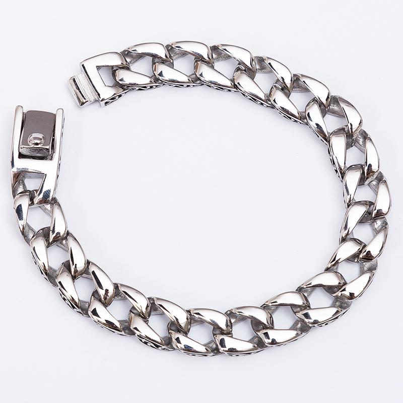 316L Stainless Steel Men's Charm Bracelet Retro Bracelet Man High Quality Cool Male Bikers Jewelry Accessories On Hand Curb Chain