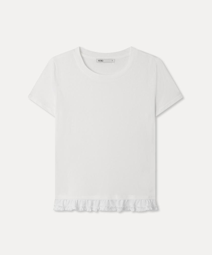 MIXXO Frilled Hem Short Sleeve T-Shirt_Miwhwg41Ts