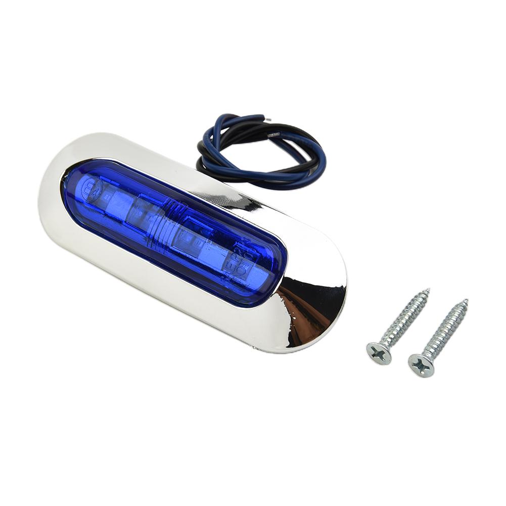 4Pcs Boat Transom Light 12-24V Universal Waterproof Marine Boat Underwater Pontoon Transom Lamp 4 LED Blue Courtesy Lights Kit 3