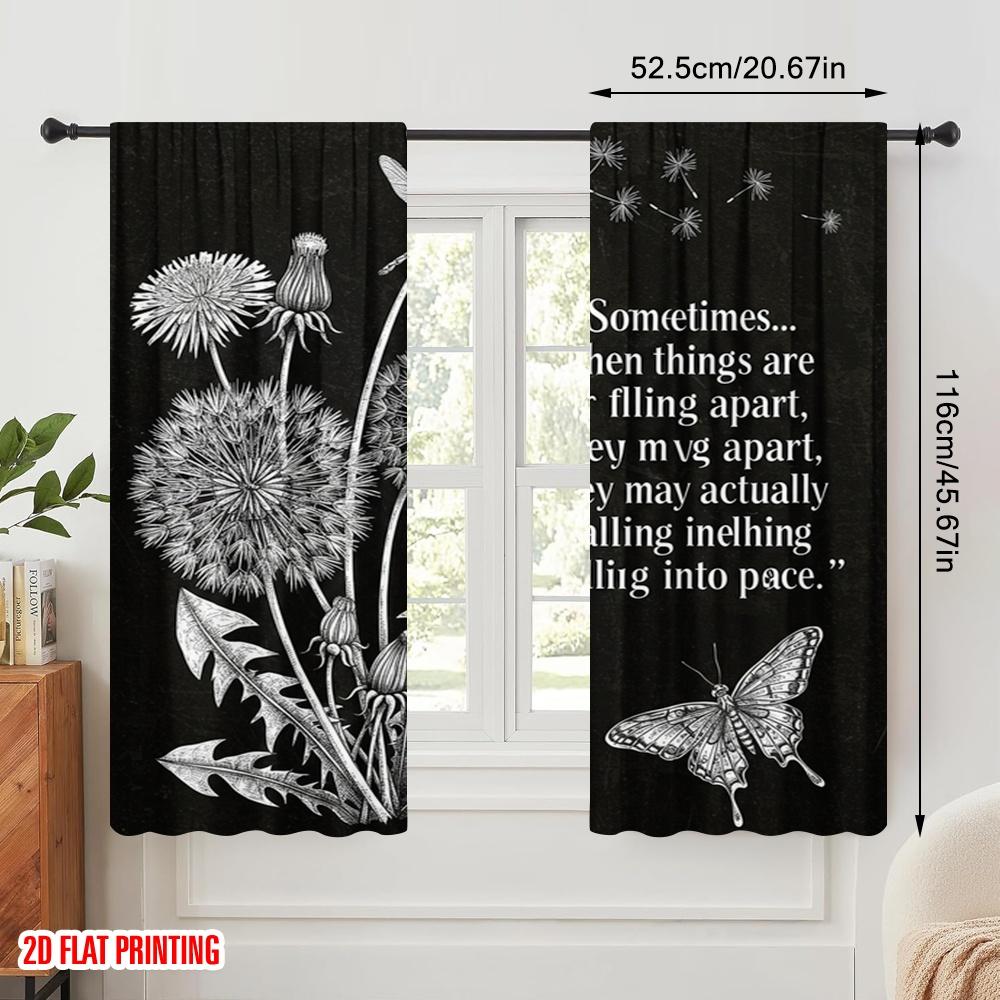 2pcs 2D flat printing Drapes Dragonflies Dandelions Falling Place Fabric Without Electricity Party Decorations for Photo Booths