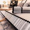 Contrast Hem Twill Chenille Sofa Cover for All Seasons Living Room Non-slip Sofa Seat Cover Couch Slipcover, Sofa Towel
