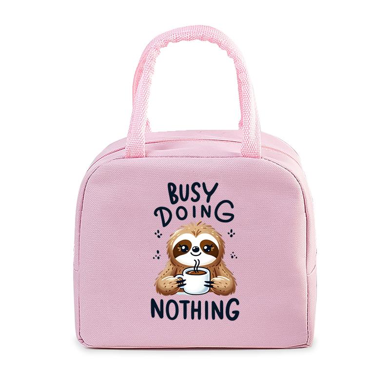 Tragbare Cartoon Faultier Print Lunchtasche Lustige Anime Tier Tragetasche Lebensmittel Kühltasche Bento Taschen Thermische Lunch Lebensmittelbox Taschen Frauen Männer
