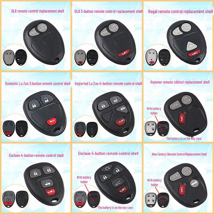 Ersatzschlüsselgehäuse für Fernbedienungen von Buick GL8, Regal, Lucerne, Century, Encore und Hummer